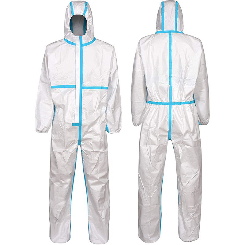 Antistatic with Hood Suit Medic Safety Protection Clothing White PP Waterproof Overalls Disposable Coverall OEM and Sample Free