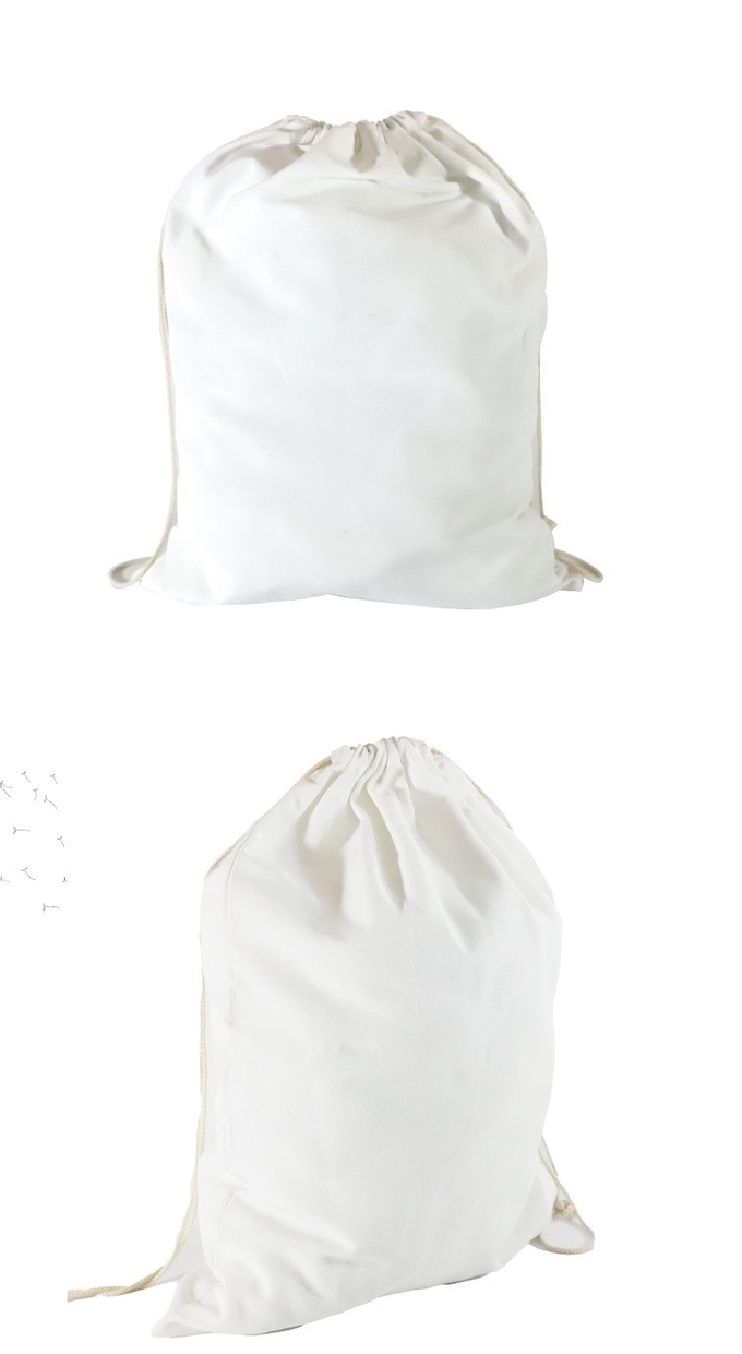 Logo Printing Sublimation Canvas Bags Storage Sublimation Drawstring Bag Dustproof