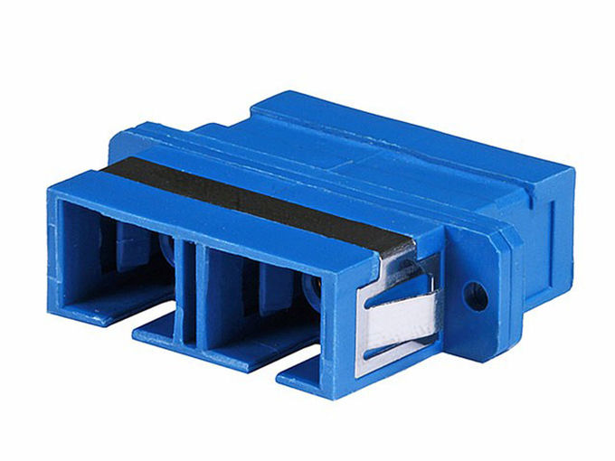 SC Duplex Fiber Optic Connector Adapters Single Mode With Flange , Blue Color