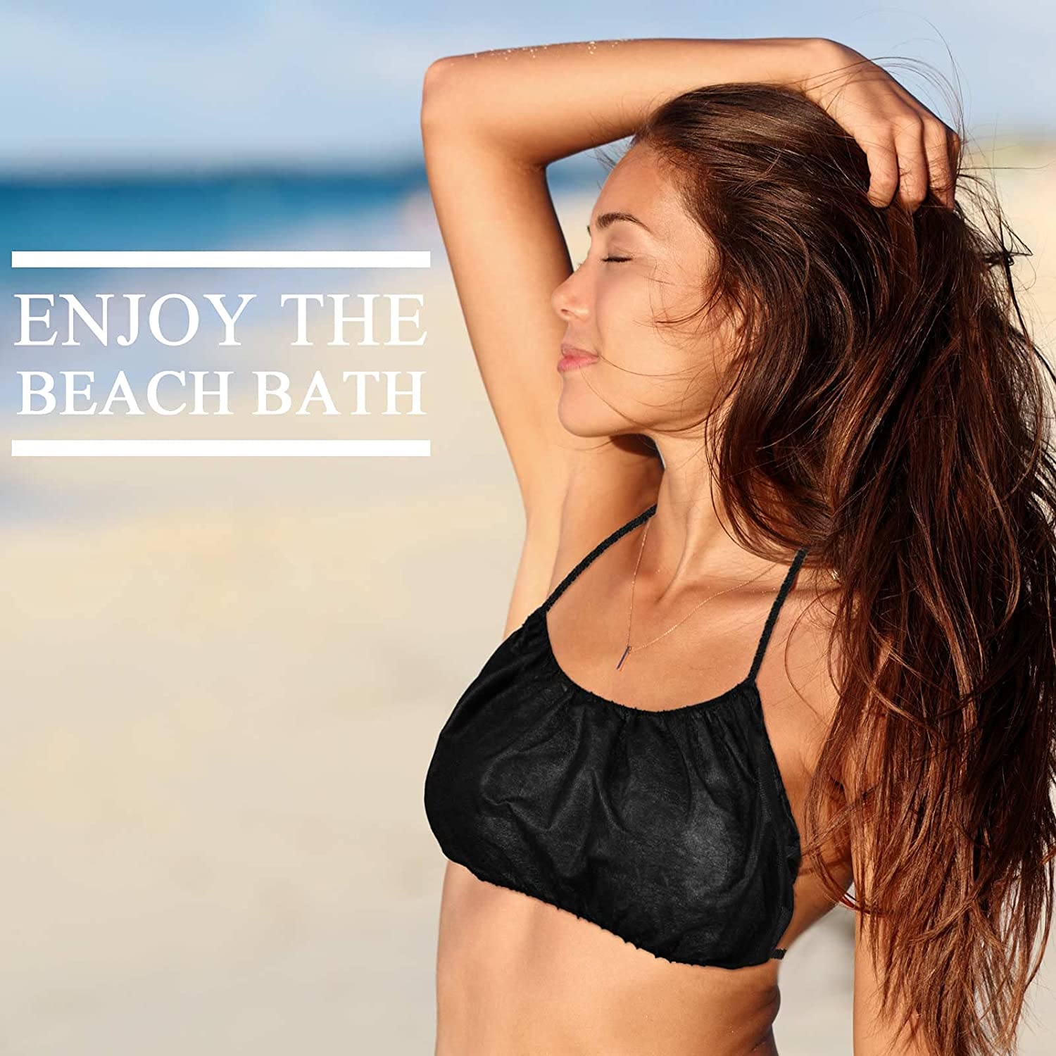 S&J Disposable Bra OEM High quality one piece bra black shoulder straps women sexy disposable non woven spa bra