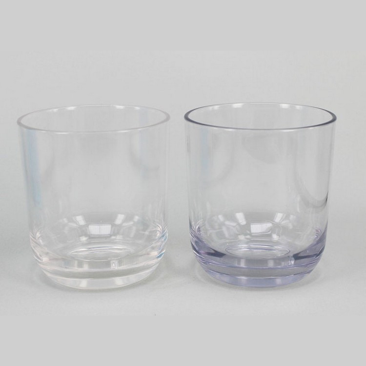Reusable Wide Rim Plastic Whisky Tumbler Cups 390ml Food Safe