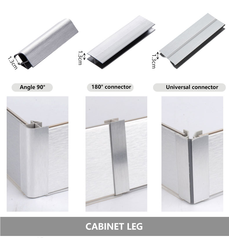 24cm Modern Design Plinth Baseboard Aluminum Channel for Wall Mounted Cabinet Design