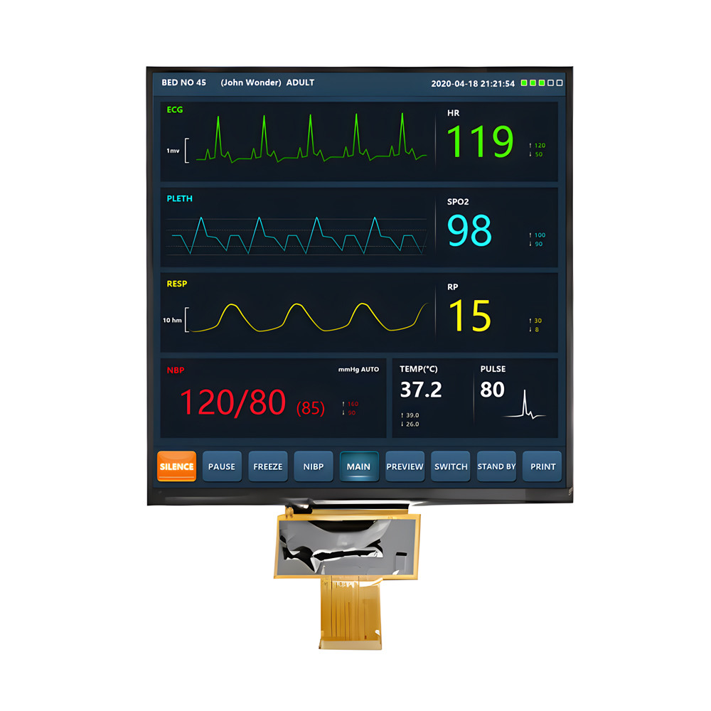 Sunlight Readable 7.6 Inch TFT LCD Display 1000 Nits 800x800 Pixels Square Type IPS Screen