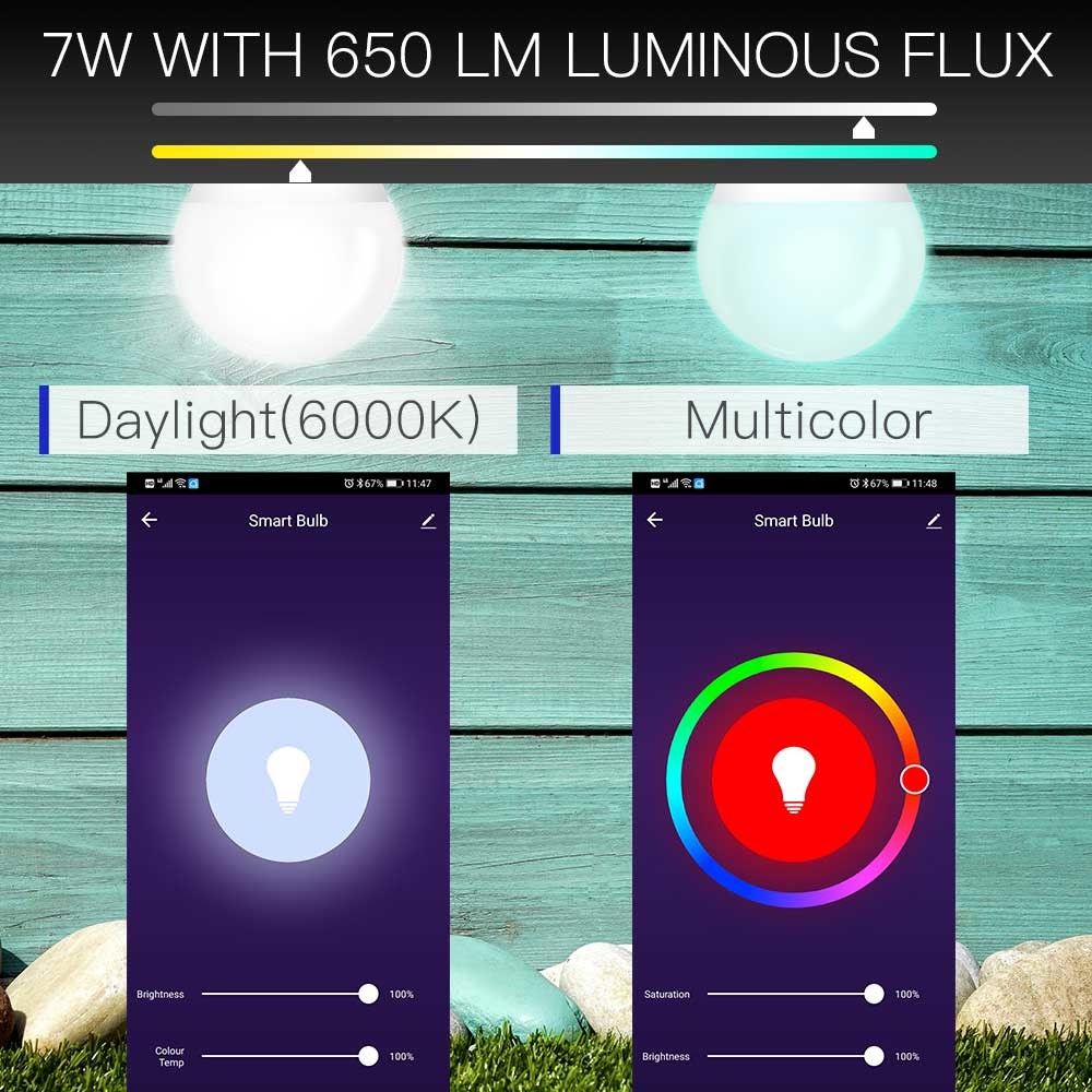 No Hub Required 5ghz Smart Bulb LED RGBW Color Changing Compatible With Alexa And Google Home