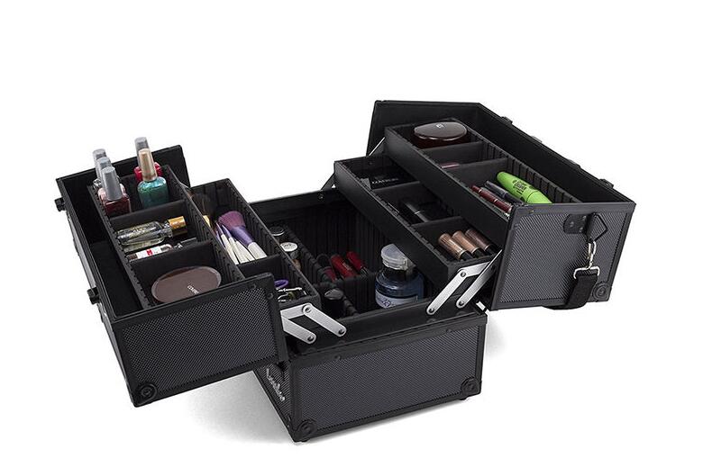 Aluminum Frame Makeup Train Case , Makeup Artist Organizer For Personal Use
