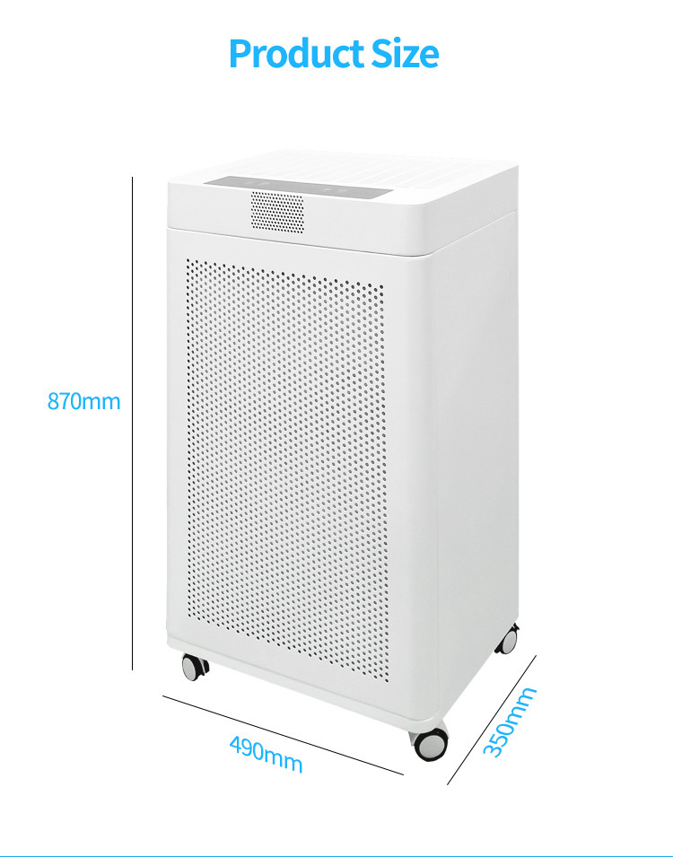 Home 1000m3/h 140W Hepa Air Purifier 254nm UV Lamp