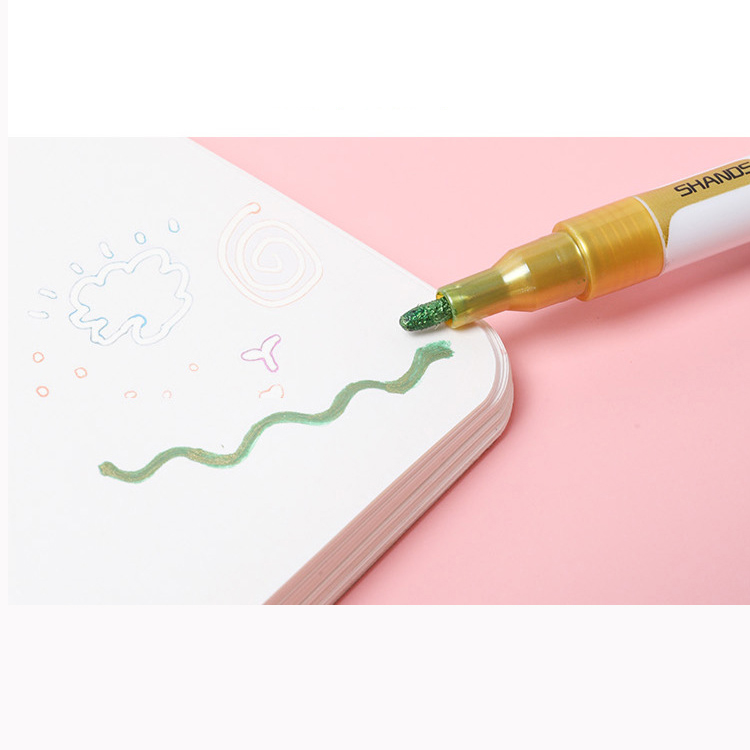 Double line outline pen 9 colors marker highlighter color marker fluorescence pen