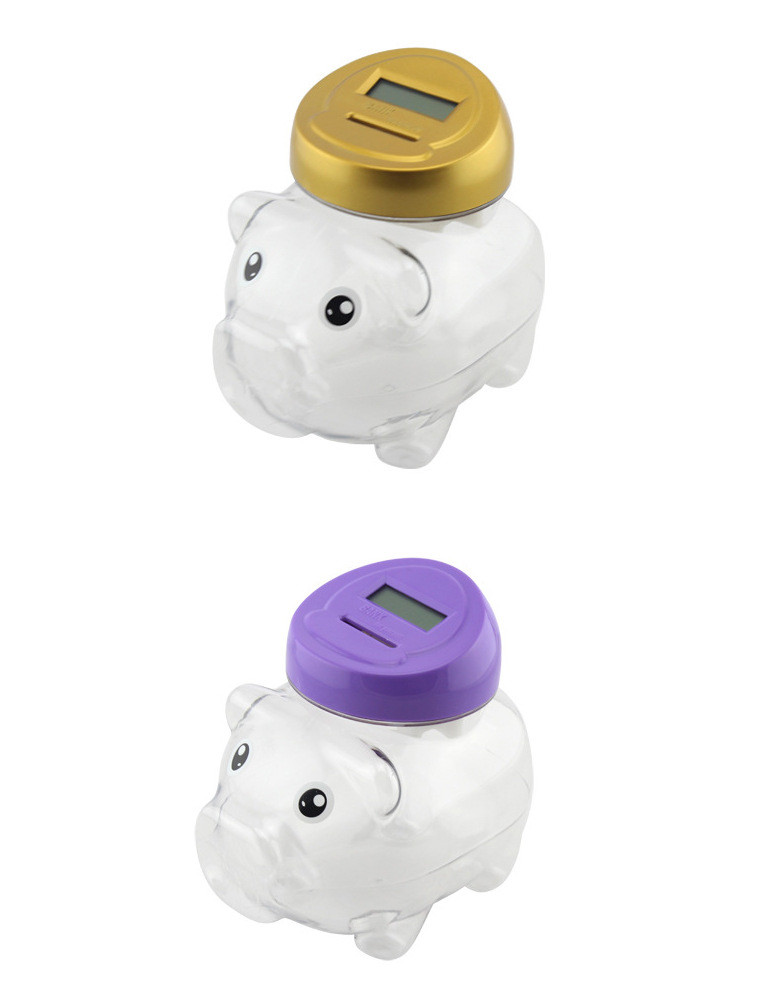 ABS Digital Currency Colorful Piggy Bank For Kids Purple Yellow Pink Blue Green