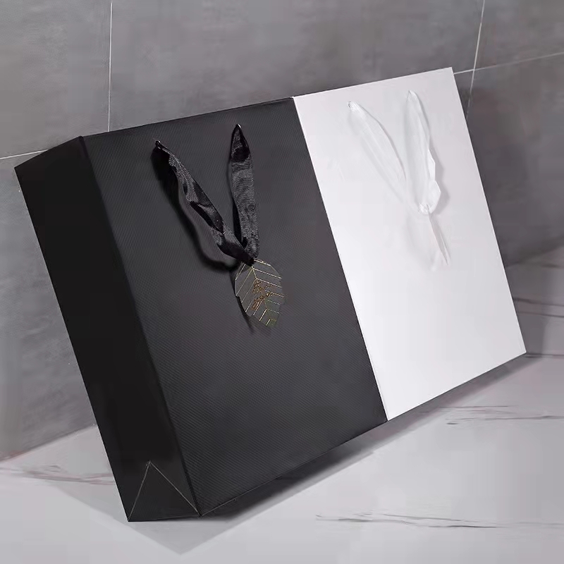 custom printed Square Bottom Paper Bag Reusable for shopping