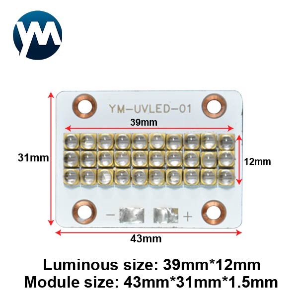 UV Light Module 90W uv led modul printer high power uv led quartz lens lamp beads