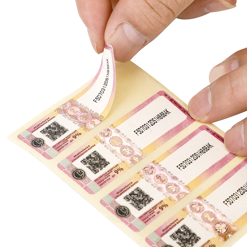 Rainbow Gradient Security Label Stickers Microtext Waterproof Sticker Labels CE
