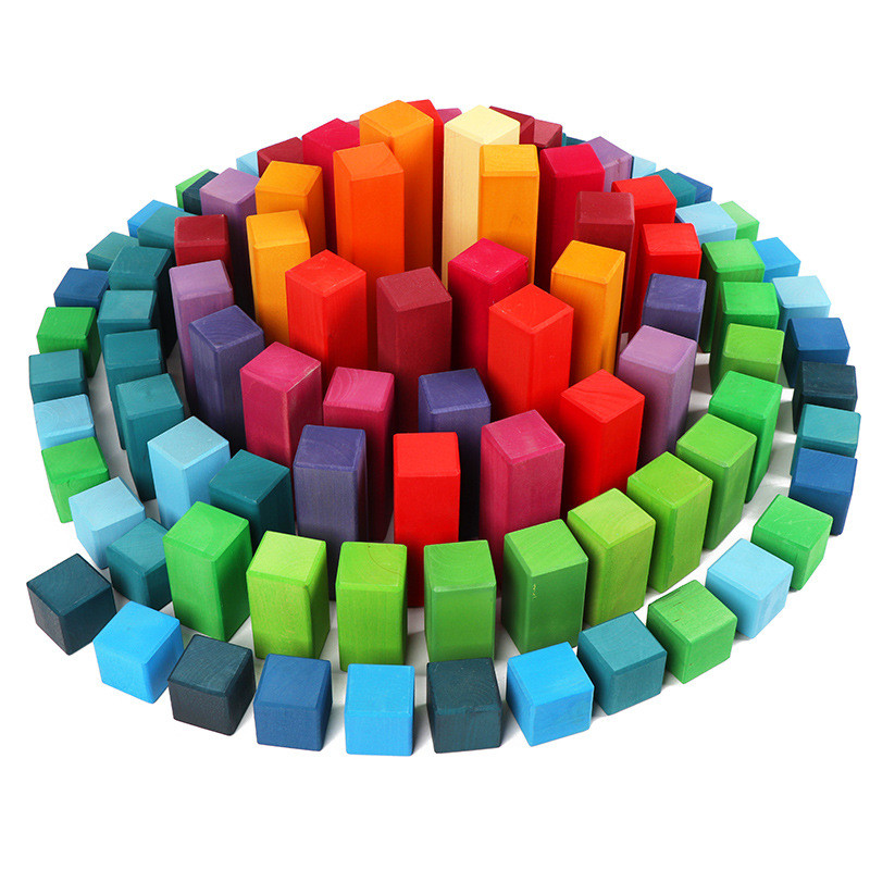 ISO9001 1001 Night Wooden Rainbow Stacker Toy Beech Rome Grimms