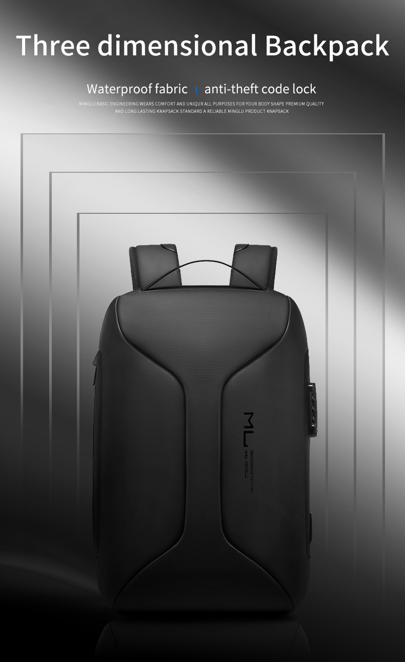 MingLu High quality new bag usb charging anti theft men waterproof bagpack backpack bag laptop backpack for men