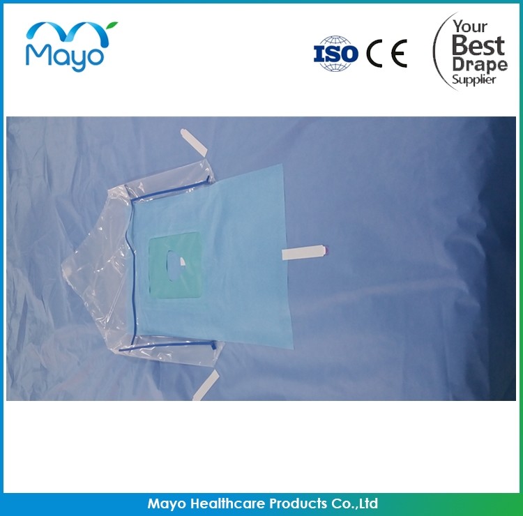 Hospital use Sterile Disposable Craniotomy drape pack Cranial drape with collection pouch