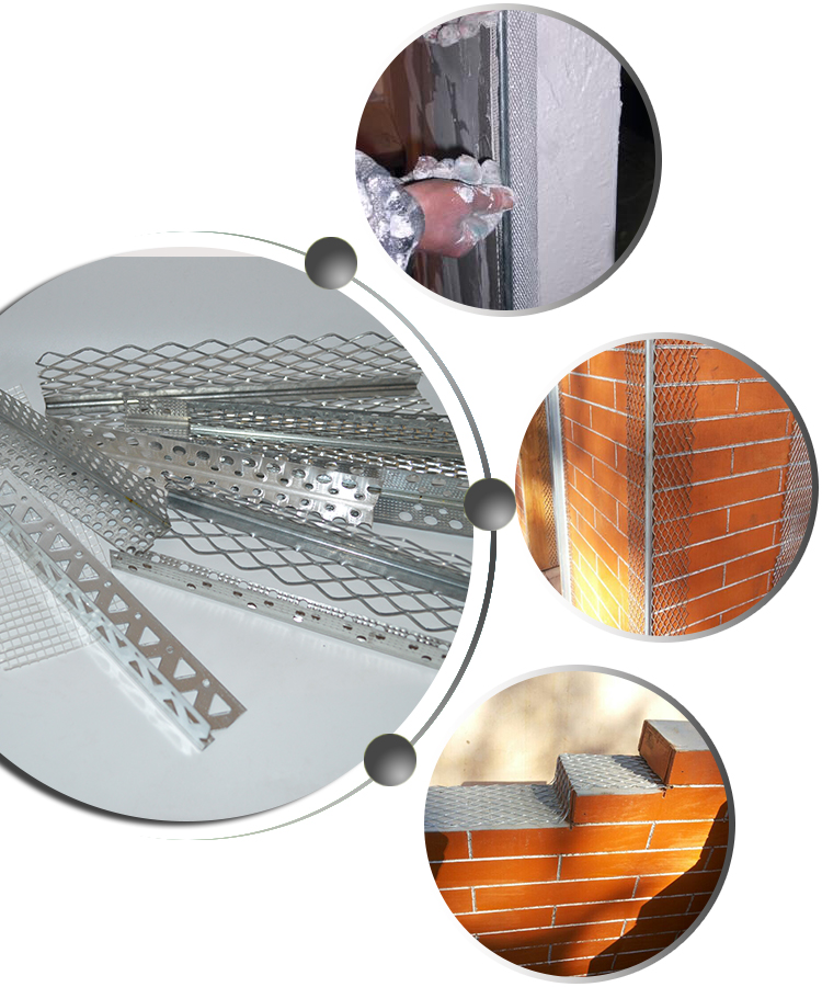 Drywall Aluminium Angle Bead , Round Nose Metal Angle Bead With Diamond Mesh Wings
