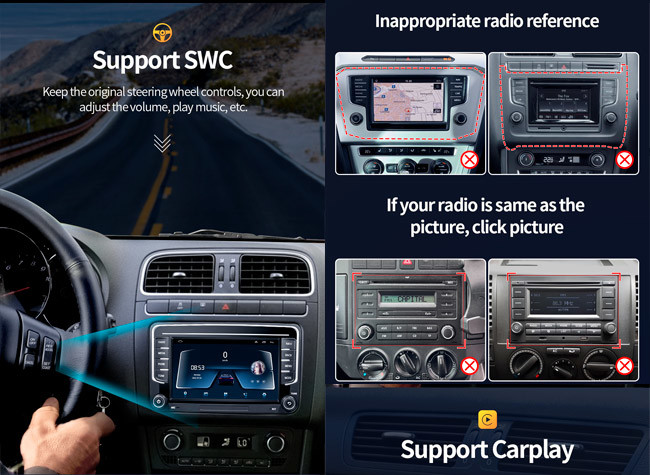 7-Inch 2 DIN Android 13 Car Radio Stereo For Volkswagen Skoda Octavia Golf With CarPlay