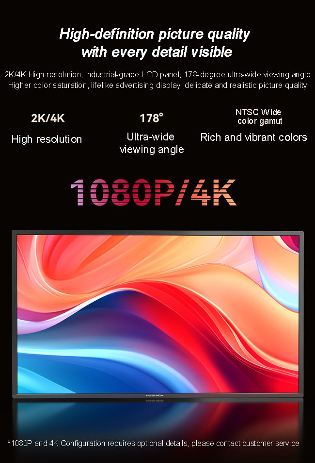 High Resolution High Brightness Kiosk Media Screen 21.5 Inch Wall Mount Digital Signage Advertising Player