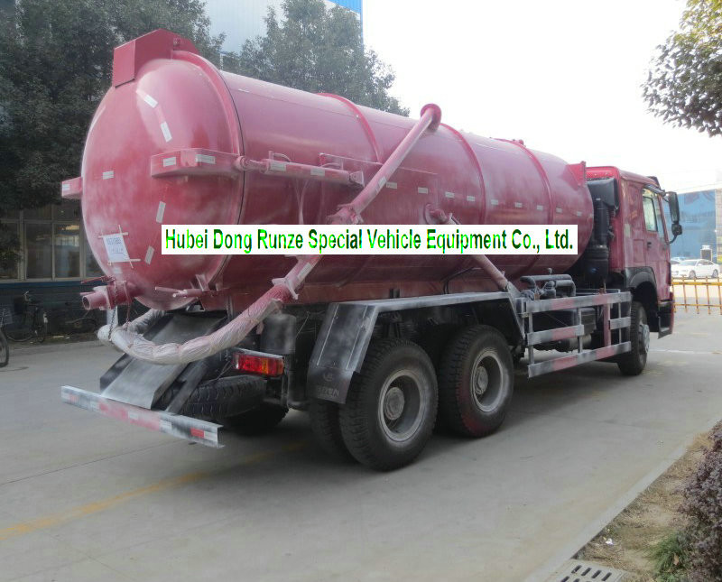 Sinotruk Howo 18000L Sewage Suction Truck With Vacuum Pump 10 Wheeler