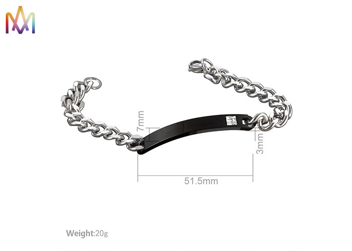 ODM Curb Cuban Link Chain Personalised Mens Engraved Bracelets
