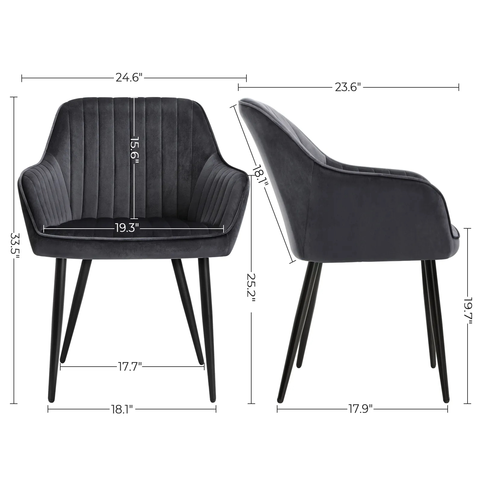 Kitchen Nordic Dark Green Upholstered Dining Chairs With Arms