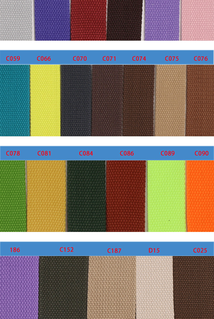 Red Brown Polyester Cotton Ribbon Tape For Bags And Suitcases Handle