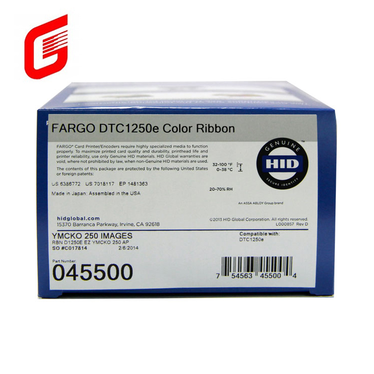 Original 045500 YMCK Ribbon for DTC1250e Business ID IC Card Printer Performance
