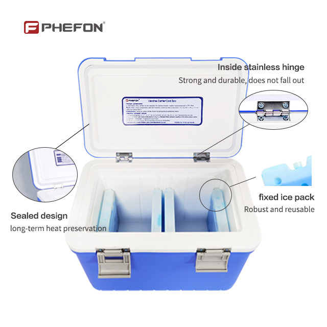 PU Foam Insulation Portable 12L Medical Cooler Box with CE ISO Certifications