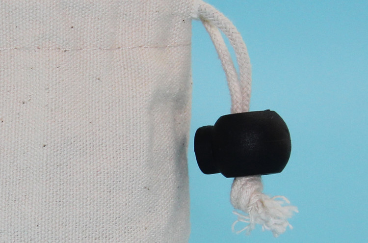 One Side Packaging Drawstring Bag Natural Color Round Bottom With A Snap Hoop