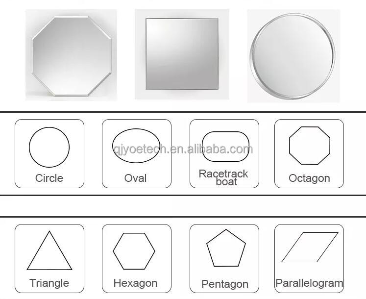 Modern Irregular Shape Silver Glass Mirror for Bathroom Living Room Decorative Accent