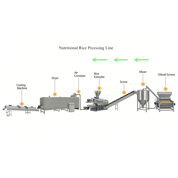 Fortified Rice Kernel Making Machine Frk Nutritional Instant Artificial Rice Processing Maker Line 2 Tons Per Hour