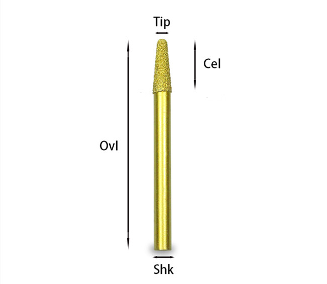 Deyi 2mm Tip CNC Diamond Tip Drag Tool Bit Vacuum Brazed