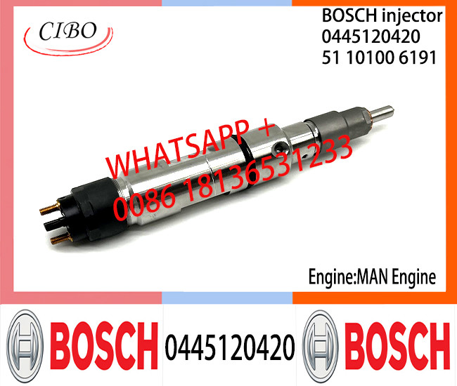 BOSCH 0445120420 Neutral Diesel Fuel Injector Assembly 0445120420 51101006191 For MAN Engine
