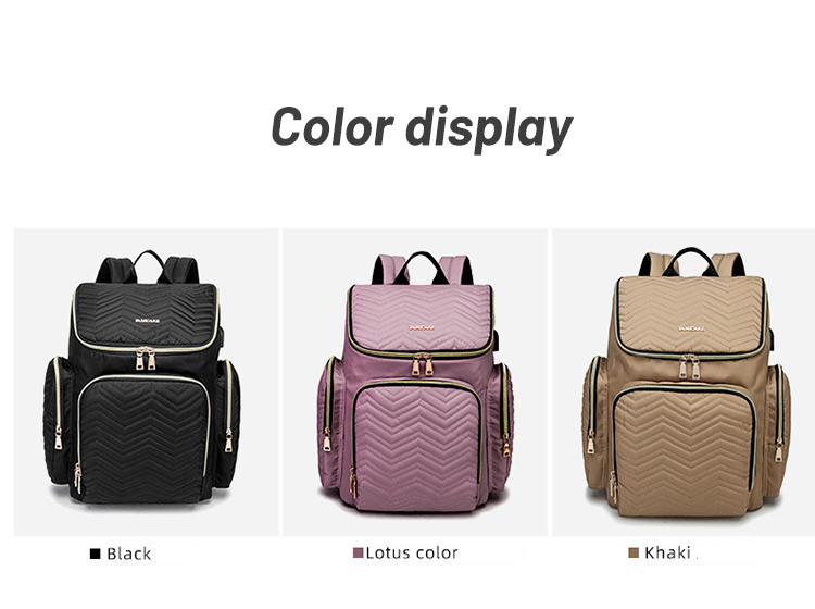 Embroidered Diaper Bag Backpack With USB