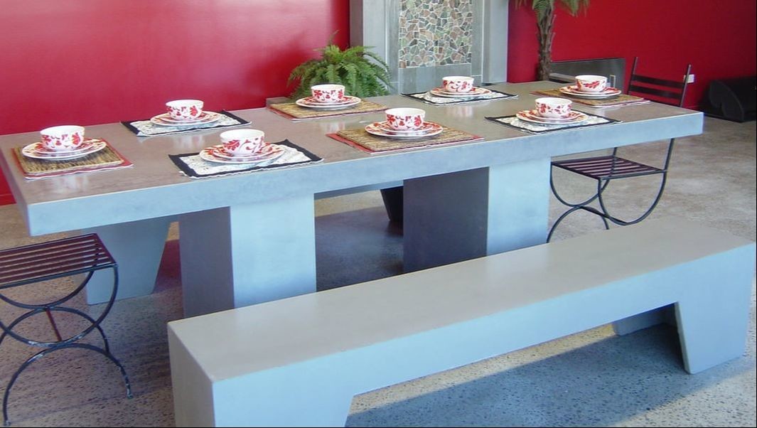 Lightweight Outdoor Concrete Furniture Concrete Side Table Bench Manufacturer
