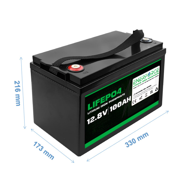 Enerforce 12V 100Ah Lifepo4 Battery Pack Rechargeable For Home Solar Storage System