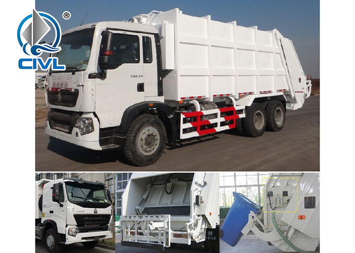 New Sinotruk 266HP Garbage Compactor Truck Euro II 10 tires with Hydraulic Arm Hook Lift