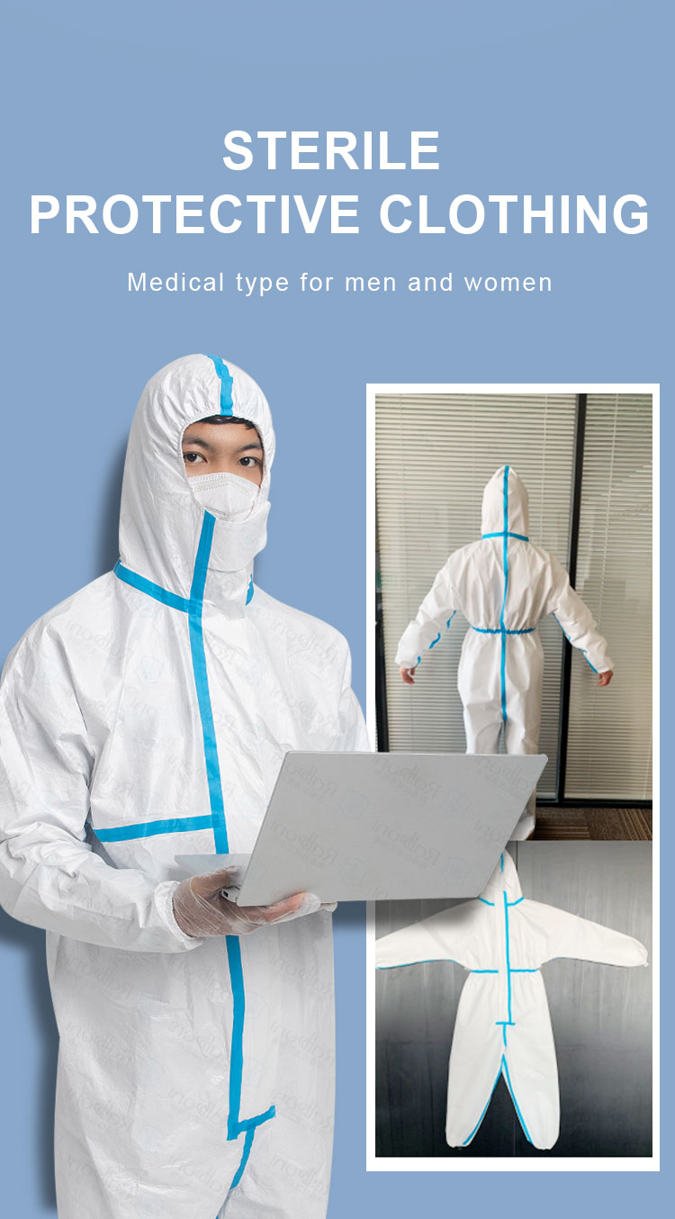 High Efficiency Protective Medical Coverall Suit Customized Size 0.32kg