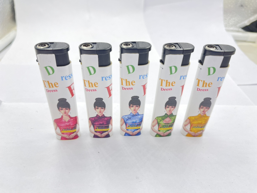 Slim Cigarette Windproof Lighter Cigarette Disposable Refillable Gas Butane Windproof Gas Lighters