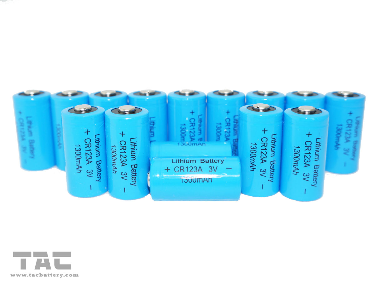 Long cycle life 3.0V CR123A 1300mAh Flash Light Li-Mn Battery UL Certification