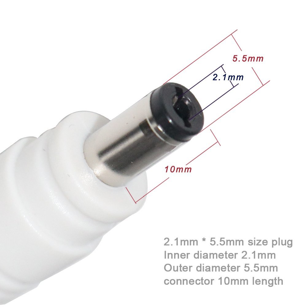 High Quality White 22AWG/2C 5521 5525 3.5*1.35 5.5*2.1mm Male to Female DC Power Extension Cable