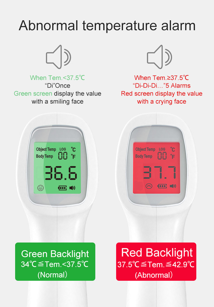 1.5V Fever Indoor Forehead Digital IR Infrared Thermometer