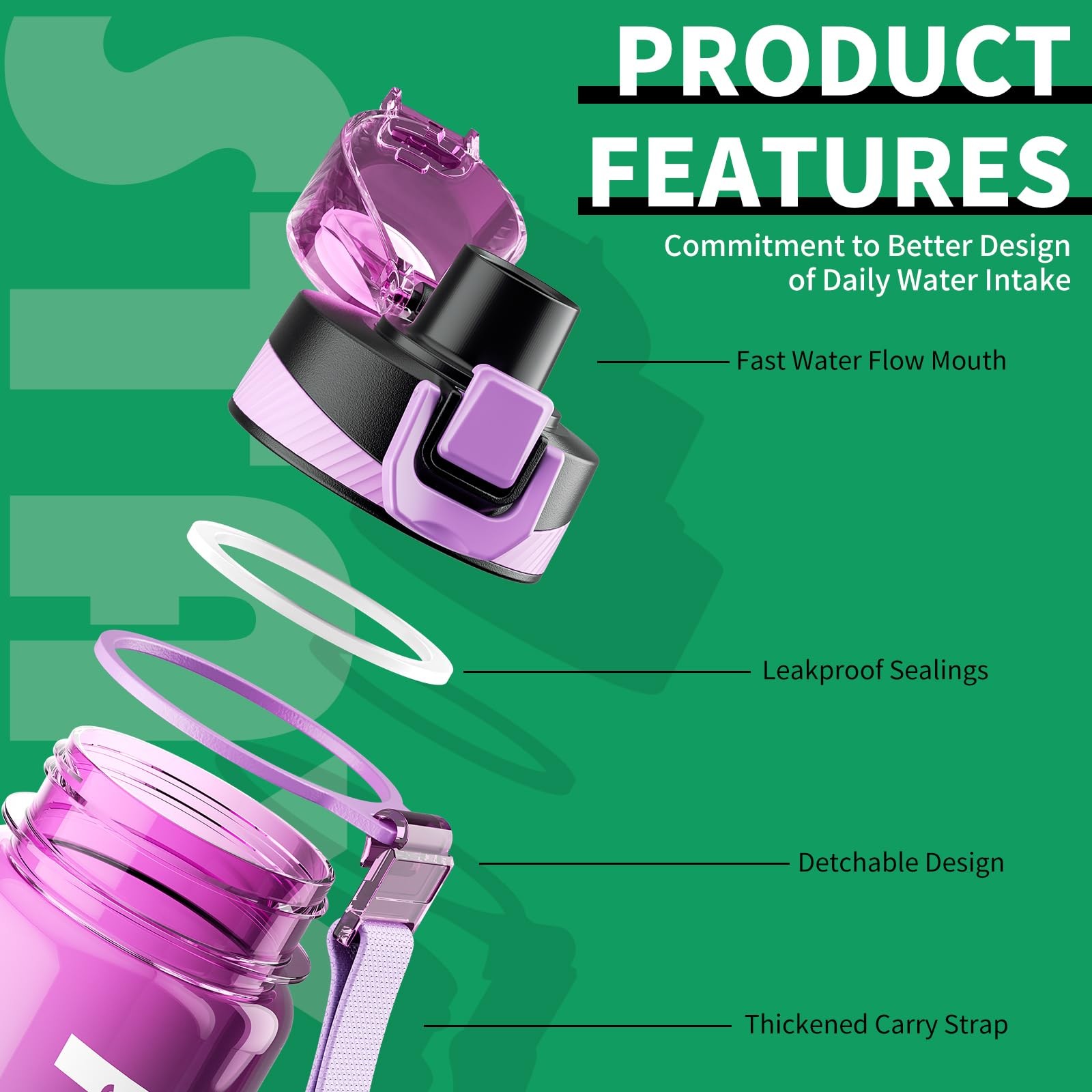Tritan 32 Oz Motivational Water Bottle BPA Free 550/750/1000ML Sports Time Track Water Bottle Wide Mouth Leakproof Fashion As Gift For Christmas