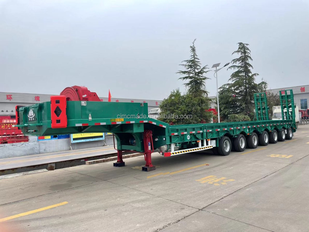 CIMC Heavy 6 Axle Low Bed Semi-Trailer Steel Material Truck Trailers with Performance