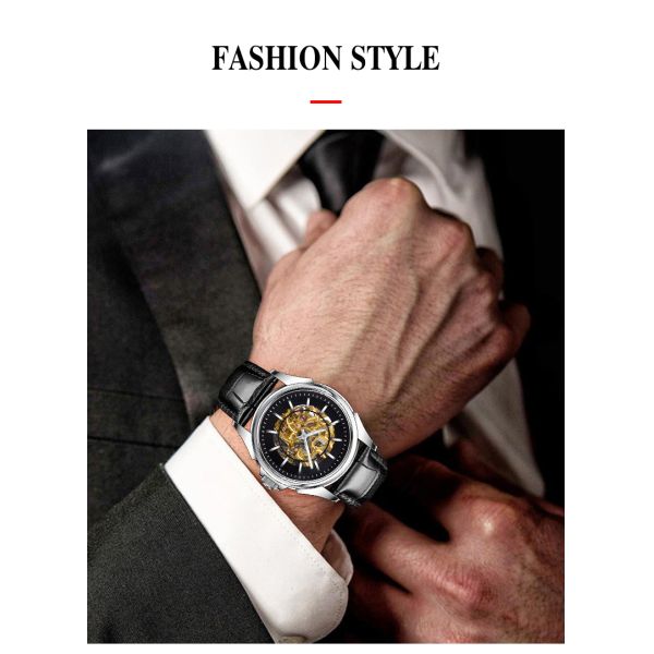 Butterfly Buckle Skeleton Mechanical Watch