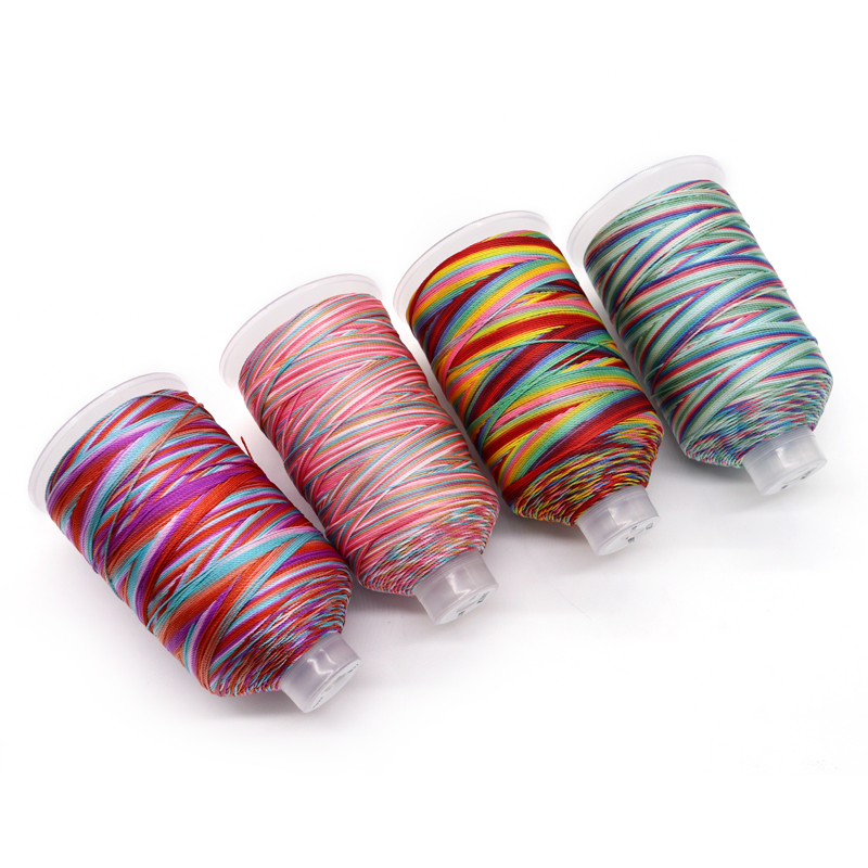 Plastic Cone Material Multi Color Rainbow High Tenacity Polyester Sewing Thread Spool