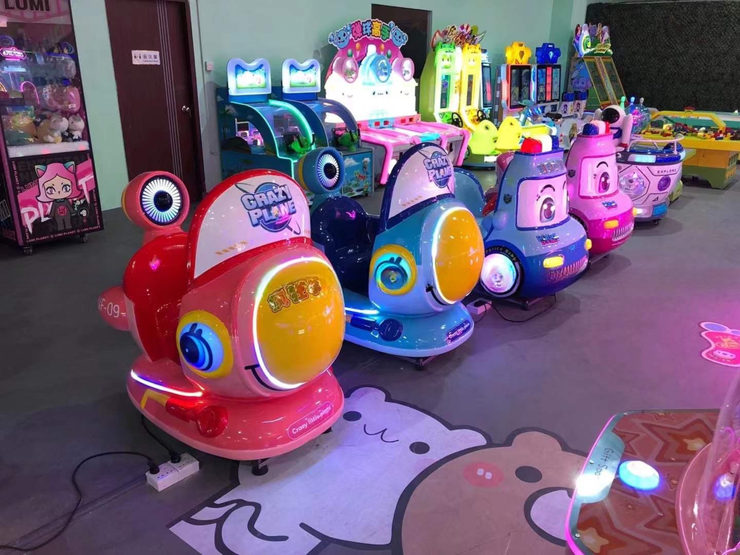 Electric coin swing game machine kids luxury kiddie rides with fiberglass material