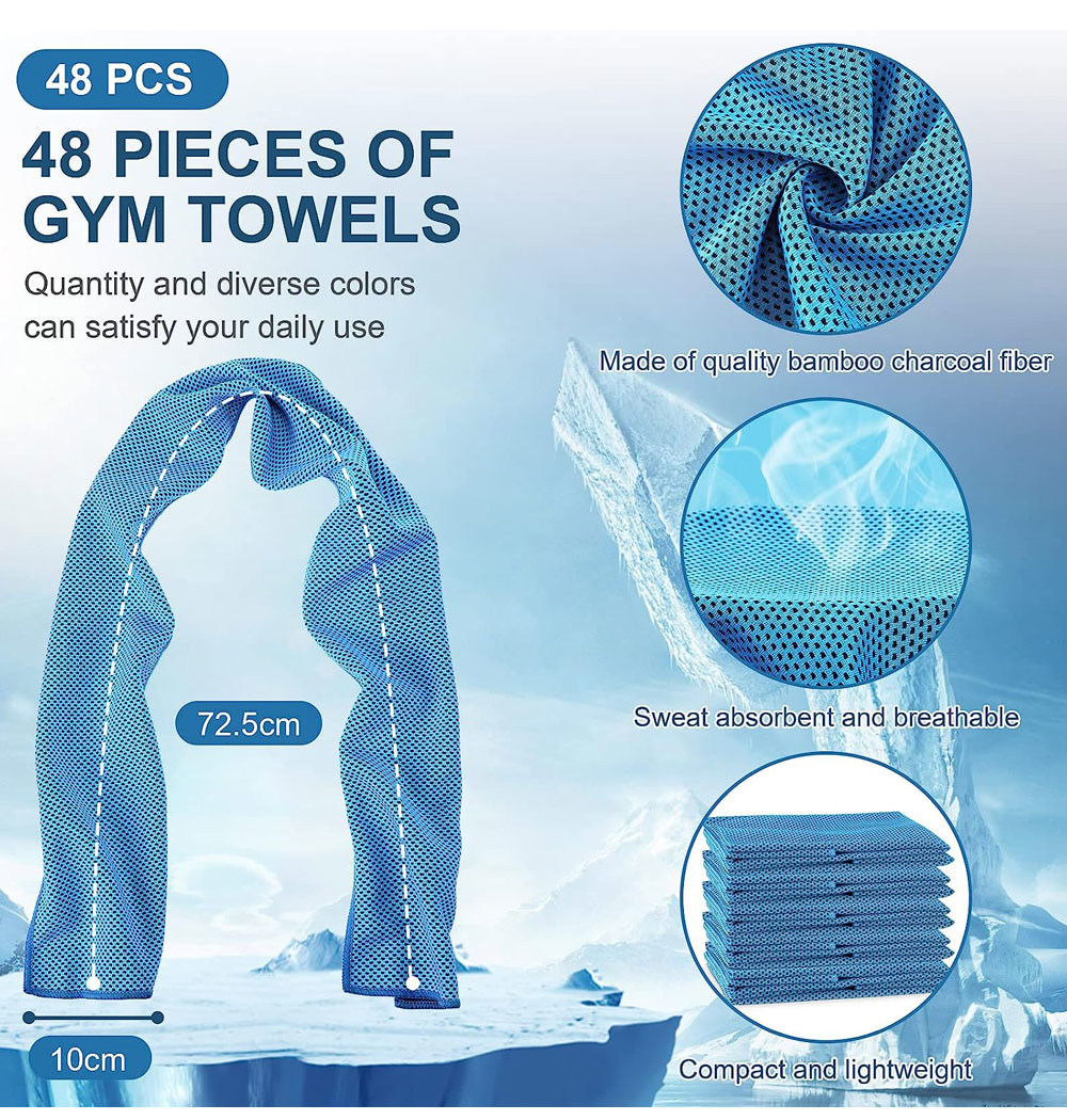 Convenient Packaging Gym Sport Towel Polyester Microfiber Instant Cooling Towel