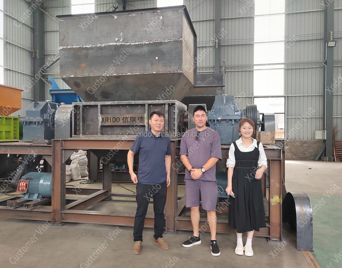 High Efficiency Waste Shredder Machine Automatic Plastic Twin Shaft Shredder