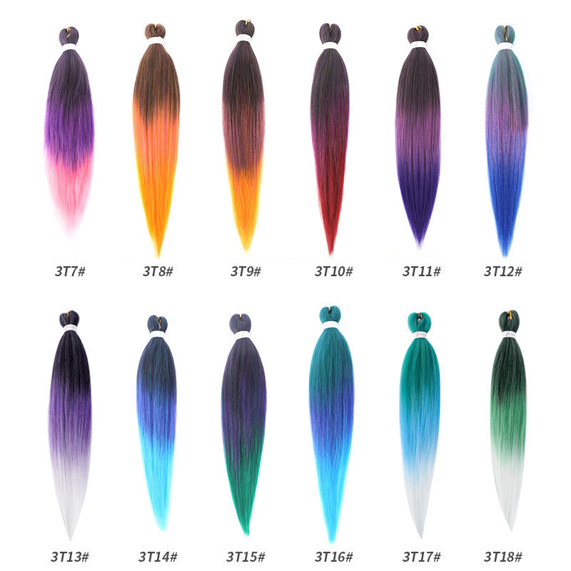 Material Ombre Crochet Braiding Hair Expression Pre Stretched Hair With 100g Weight