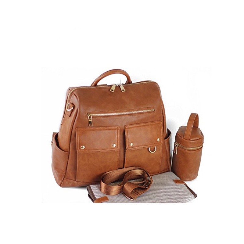 New Arrival Amazing design high quality Leather diaper bags